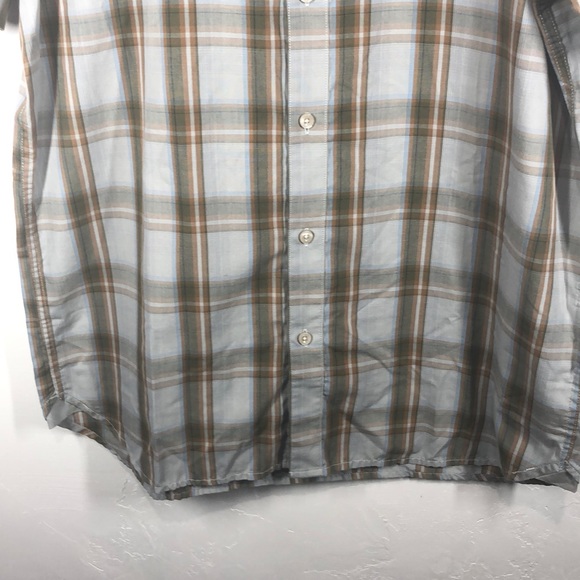 The North Face light blue and brown plaid shirt L - Picture 3 of 12